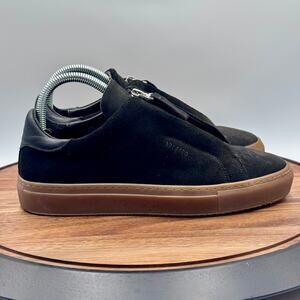AXEL ARIGATO Black Suede Gum Sole Zipper Sneakers Shoes Men's Size US 8.5/EU 39